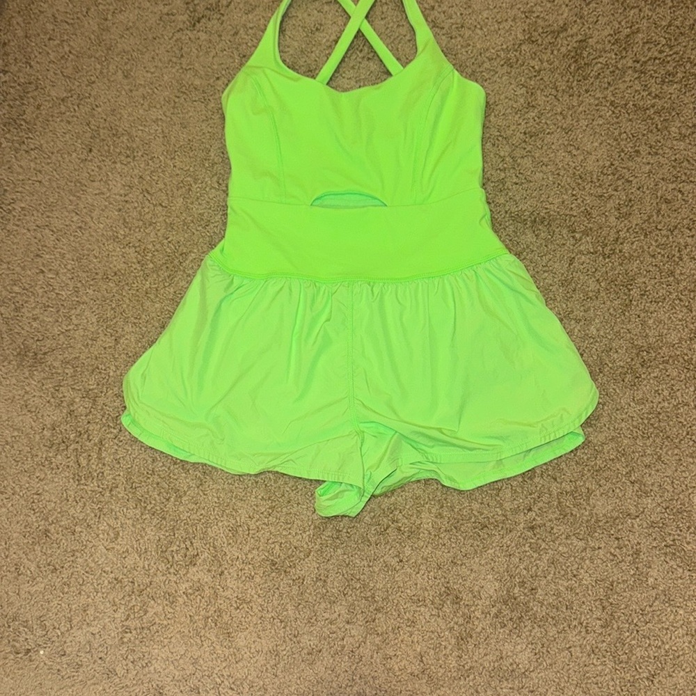 Free People Neon Green Romper